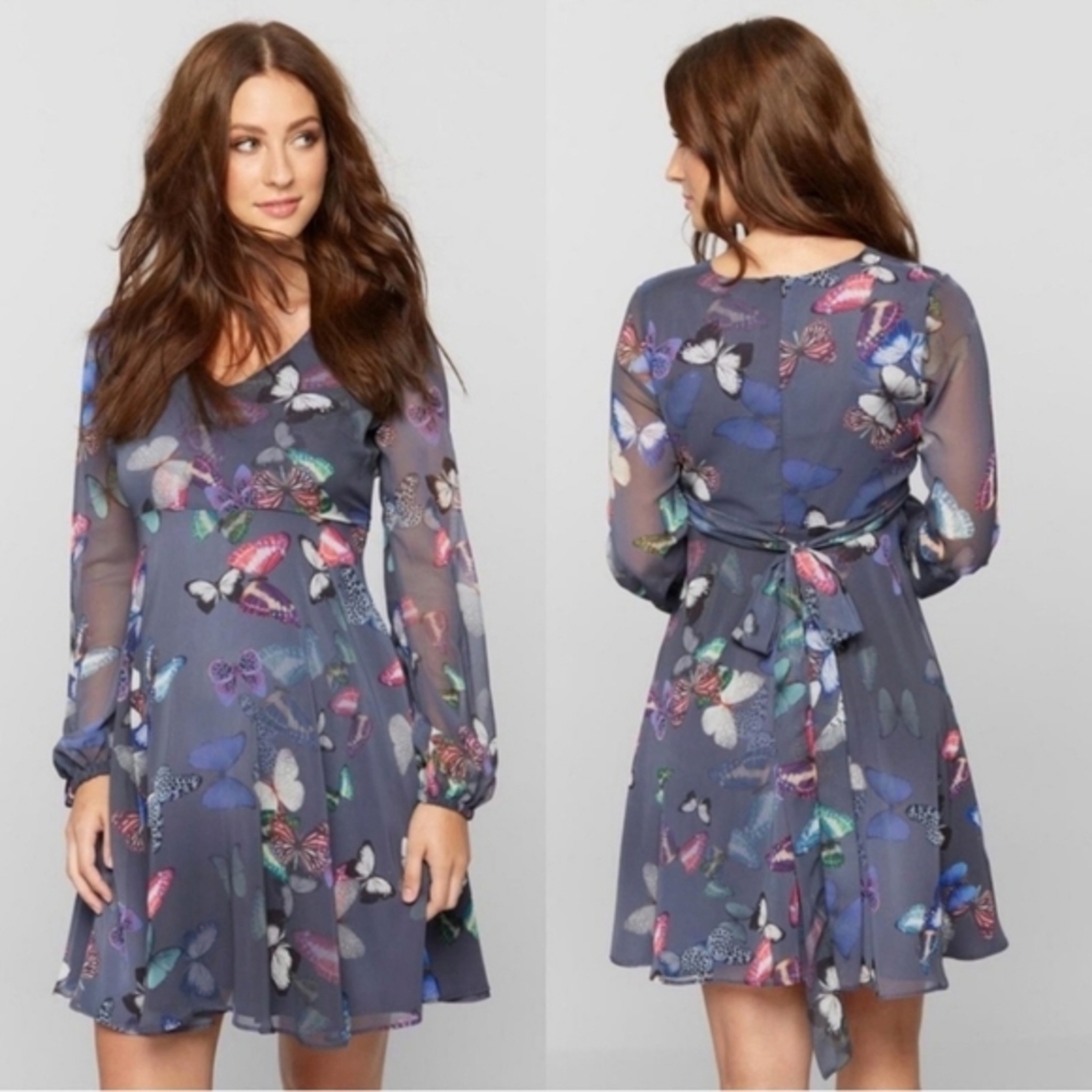Pietro Brunelli Butterfly Tie Detail Maternity long sleeve Dress Size XXS
